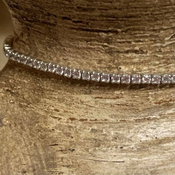 Silver and CZ Adjustable Tennis Bracelet - Picture 4 of 7
